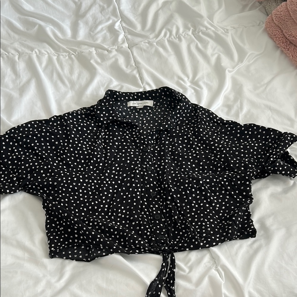 Black and White Polka Dot Blouse